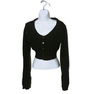 G21 Cropped  Black Cardigan with Sequins L